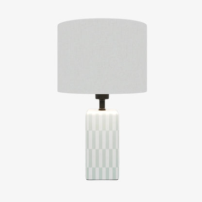 Lampe à poser Manet – céramique vert d'eau et lin naturel