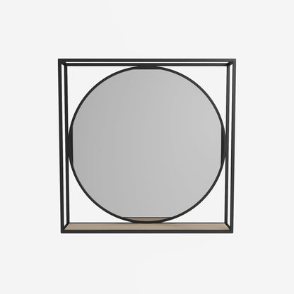 Miroir à formes géométriques en métal noir