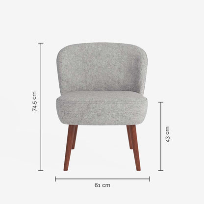 Petit fauteuil de salon en tissu gris