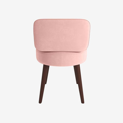 Petit fauteuil en velours rose vintage
