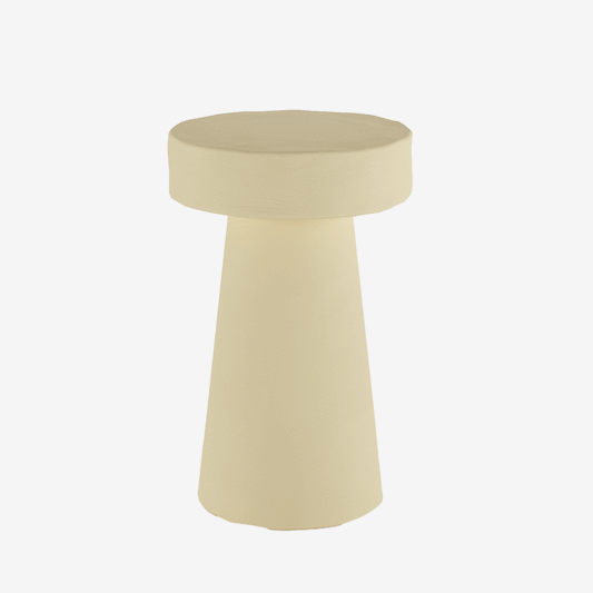 Petite table d'appoint ronde design en magnésie crème Anémone