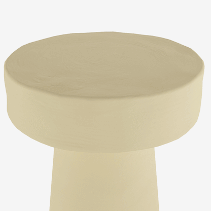 Petite table d'appoint ronde design en magnésie crème Anémone