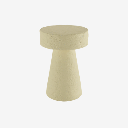 Table d'appoint circulaire en magnésie crème mouchetée bleu Marguerite