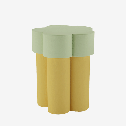 Table d'appoint en forme de fleur, magnésie vert clair et jaune Magnolia