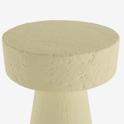 Table d'appoint circulaire en magnésie crème Marguerite