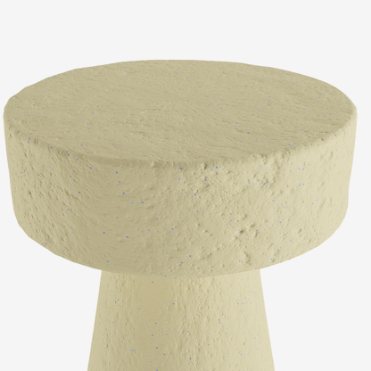 Table d'appoint circulaire en magnésie crème mouchetée bleu Marguerite