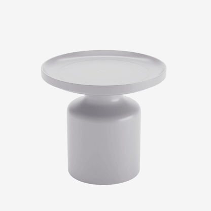 Table d'appoint ronde en métal gris clair